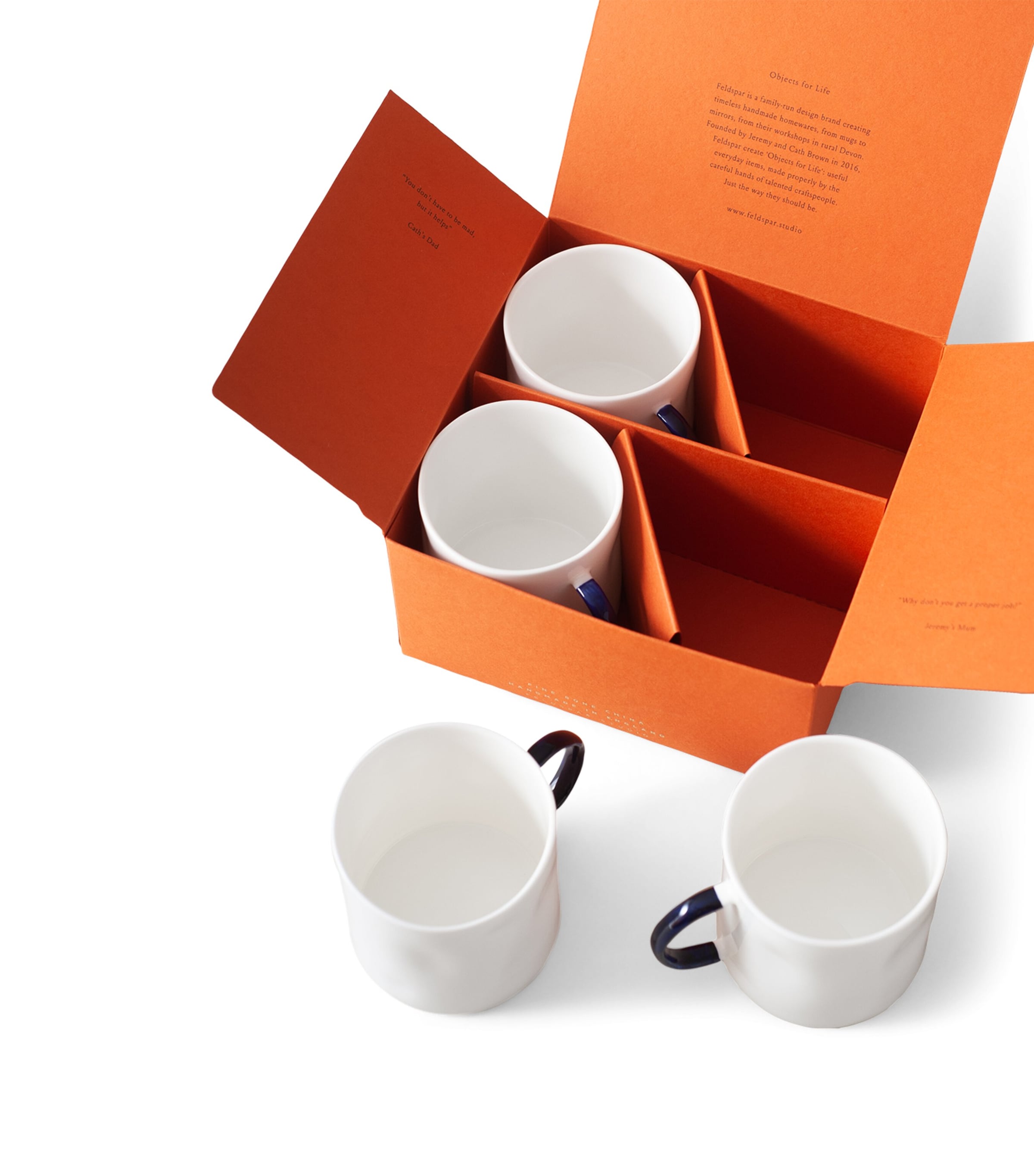 FELDSPAR cobalt coffee mugs set of 4 - British product
