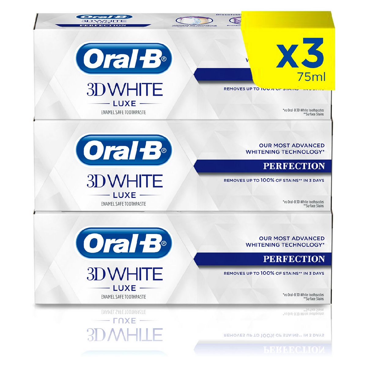 Oral-B 3D White Luxe Perfection 3 Month Toothpaste Bundle Accessories & Cleaning Boots   