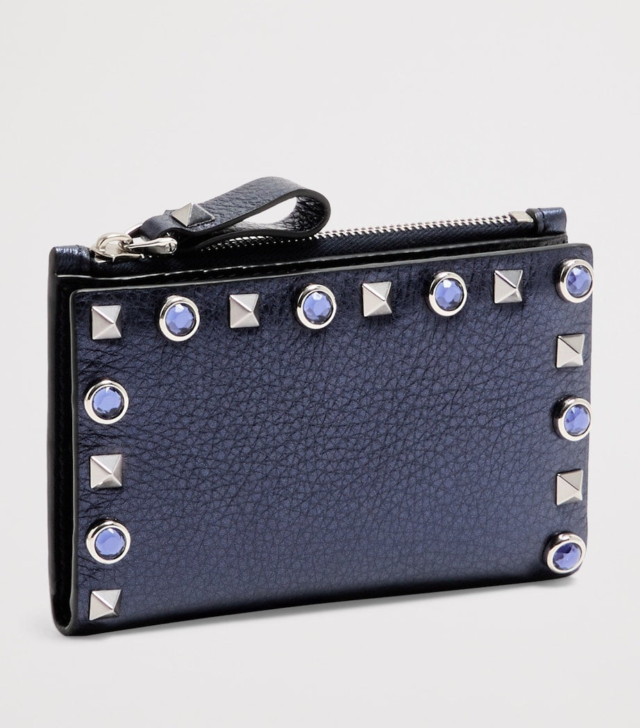 Valentino Garavani embellished calfskin card holder with Rockstud - British product