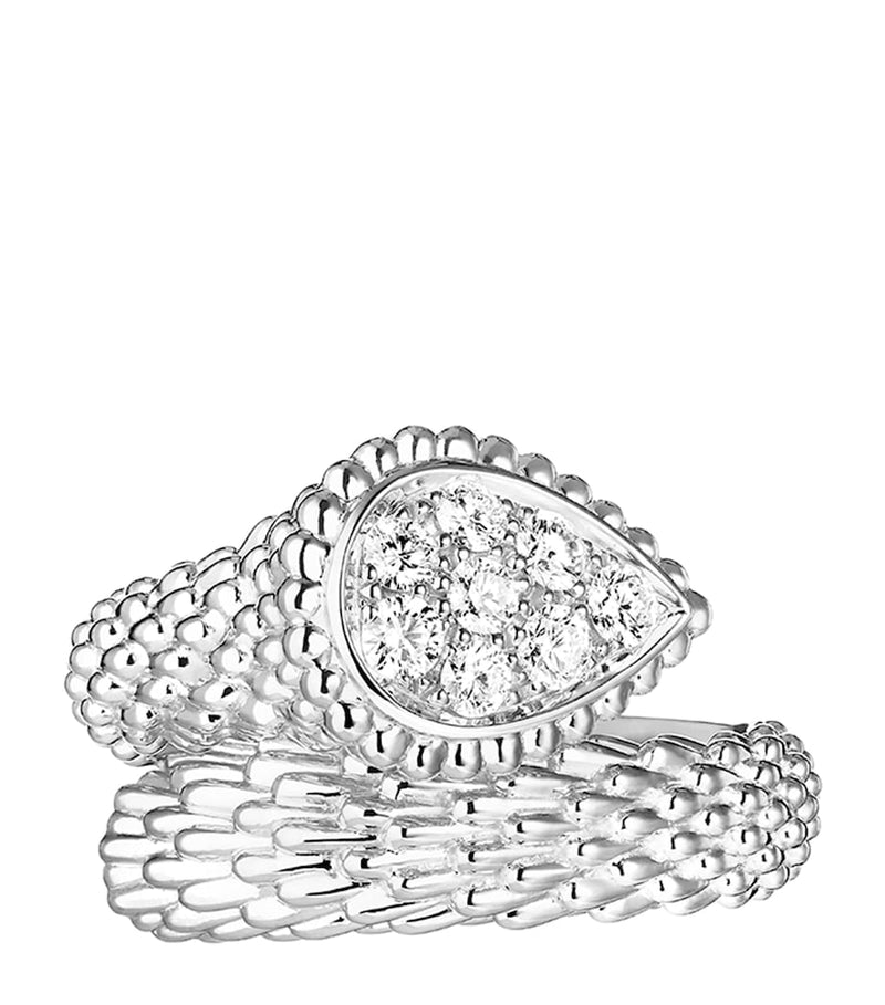 Boucheron small white gold Serpent Bohème ring (British brand)