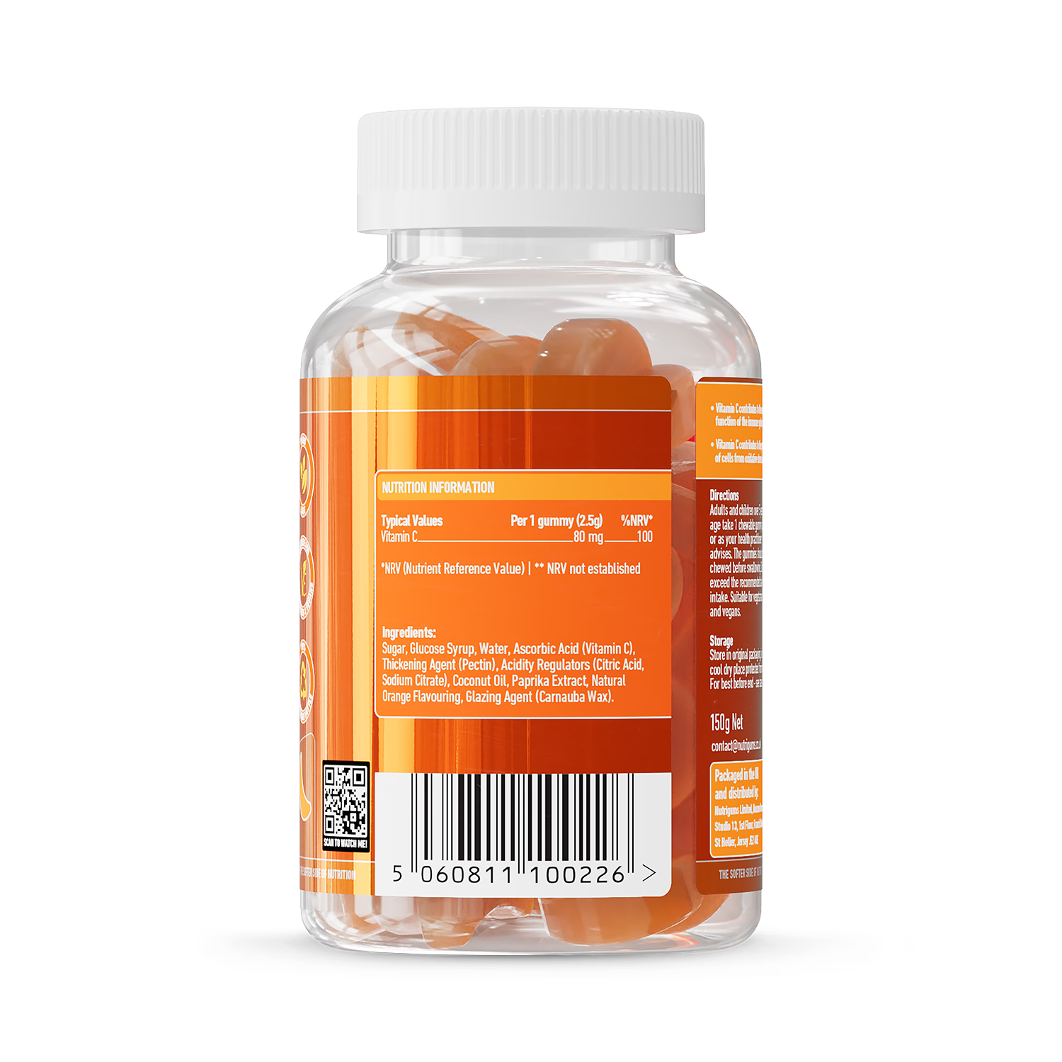 Nutrigums vitamin C gummies 60 orange flavour, UK version