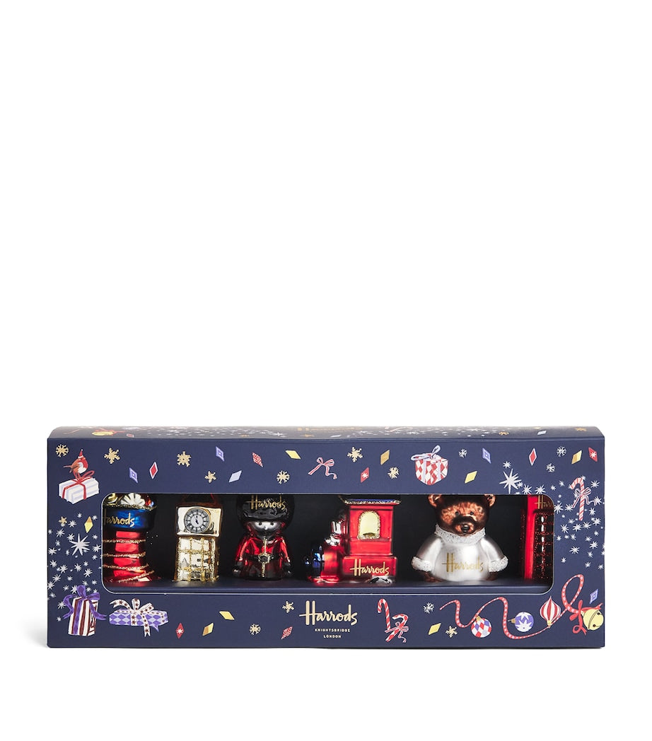Harrods Christmas tree decorations set of 6 miniature, UK version