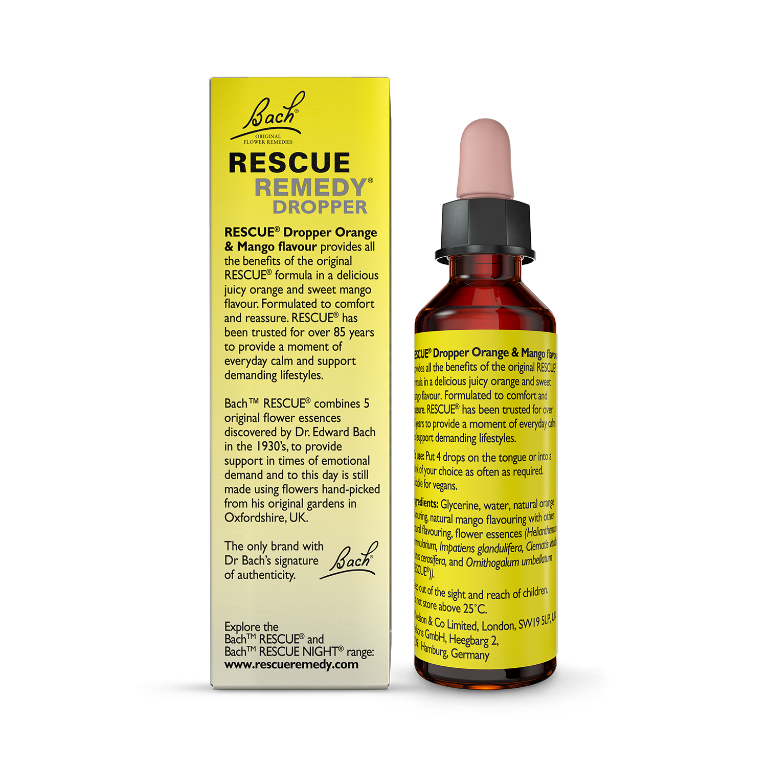 Rescue Remedy orange mango dropper 20ml, imported from the UK
