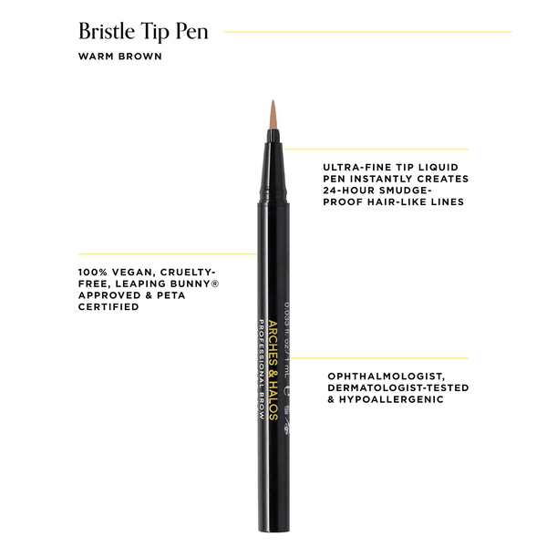 Arches & Halos brow tip pen warm brown (British brand)