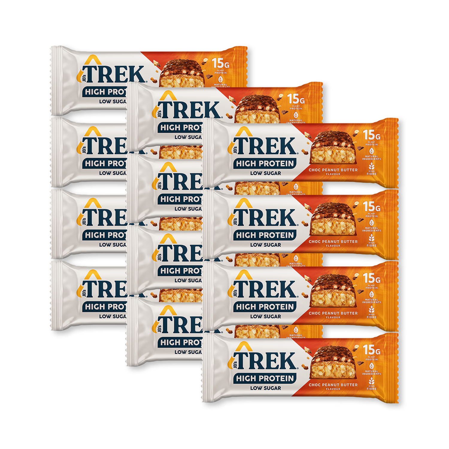 Trek choc peanut butter protein bar 12x55g - British product