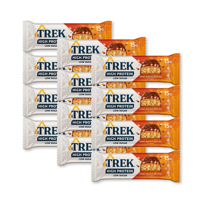 Trek choc peanut butter protein bar 12x55g - British product