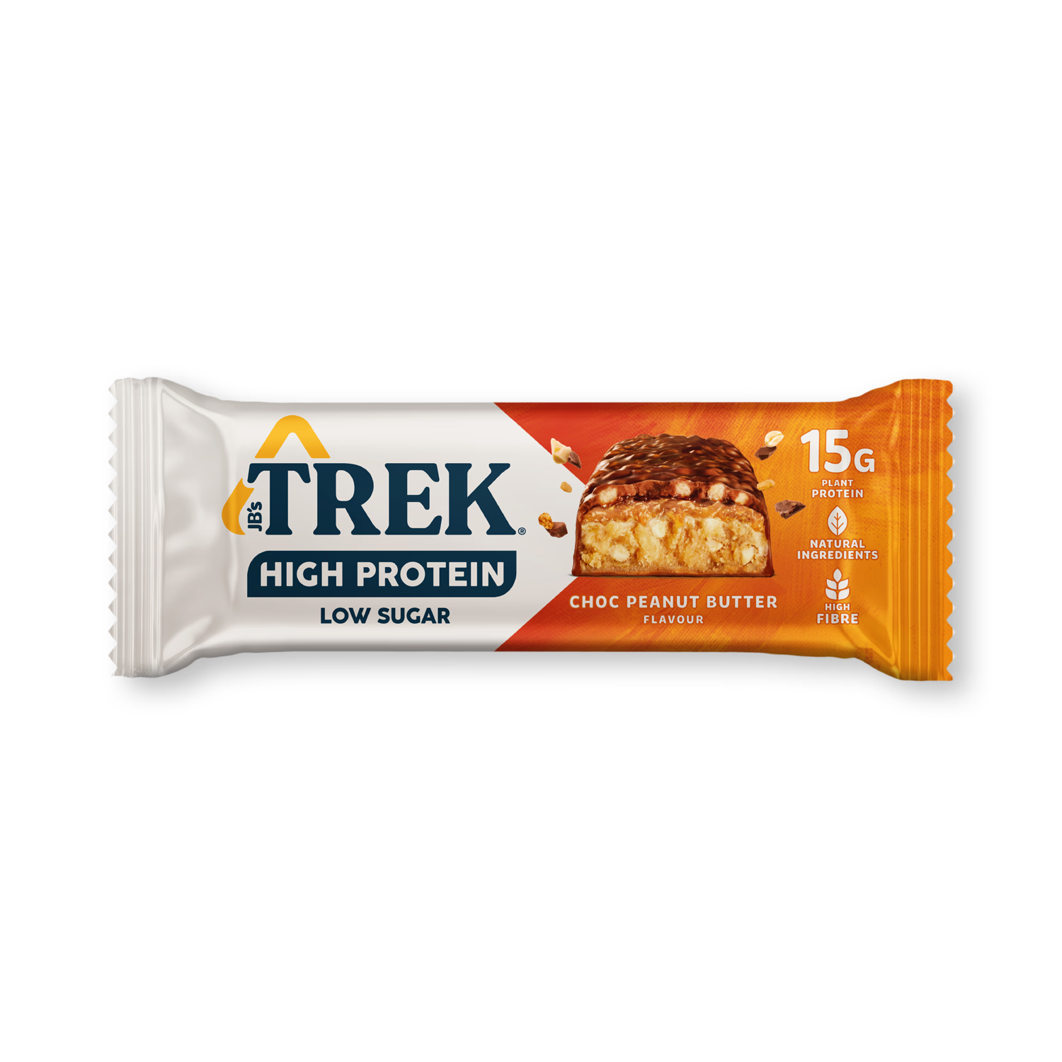 Trek choc peanut butter protein bar 12x55g - British product