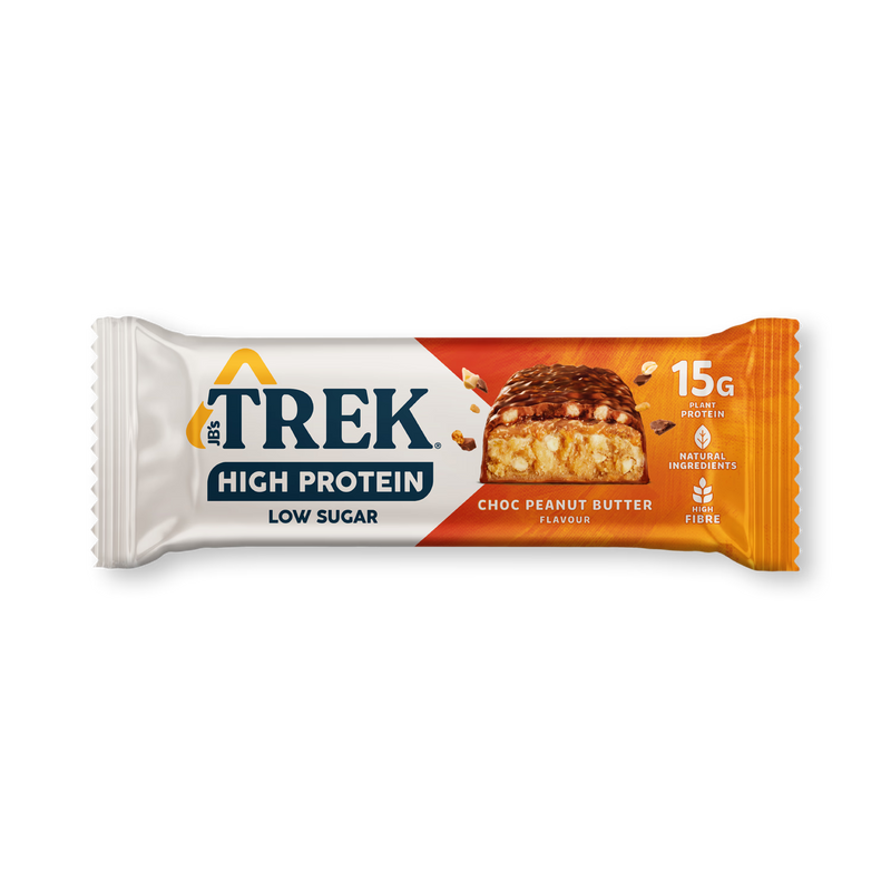 Trek choc peanut butter protein bar 12x55g - British product