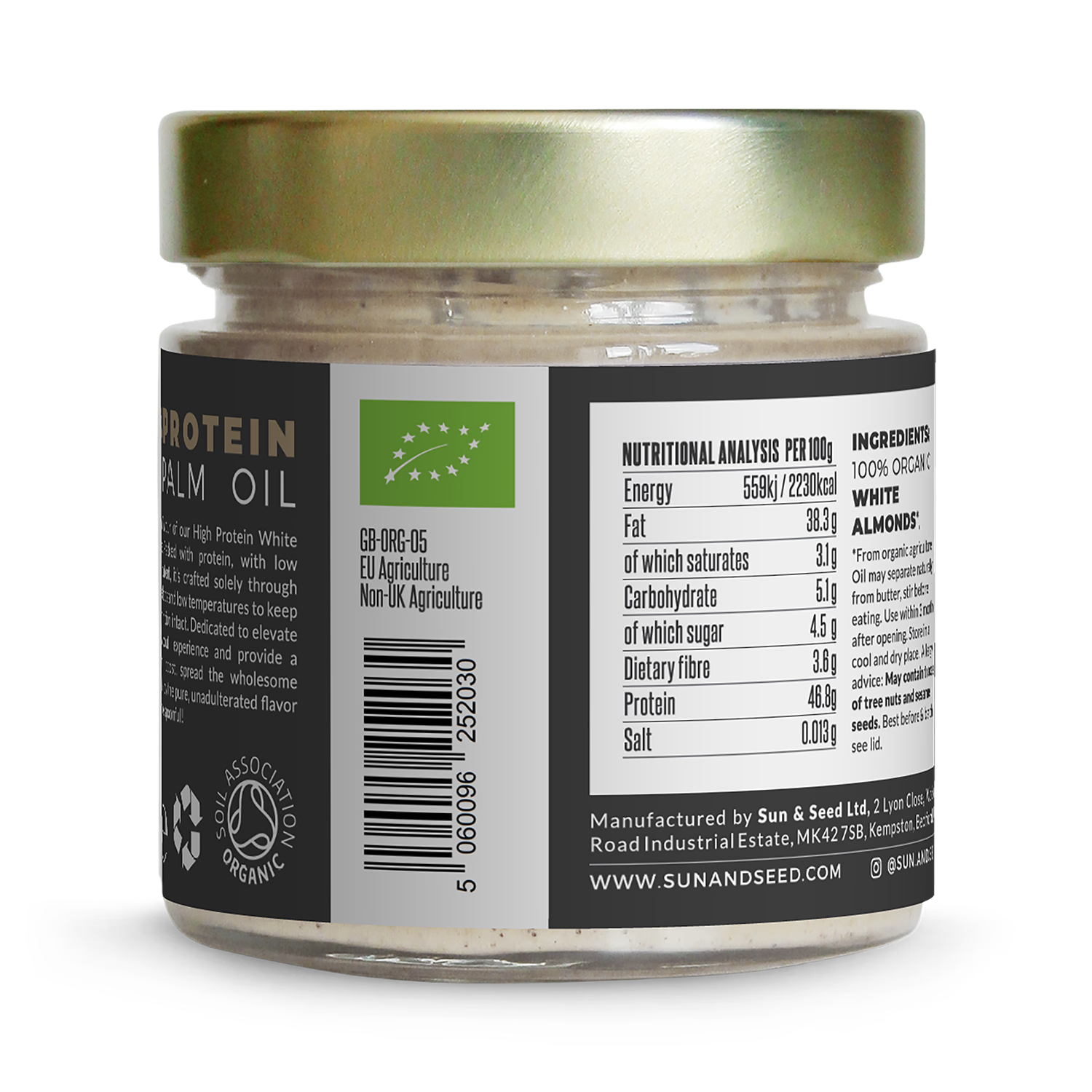 Sun & Seed organic almond protein butter 200g, imported from the UK
