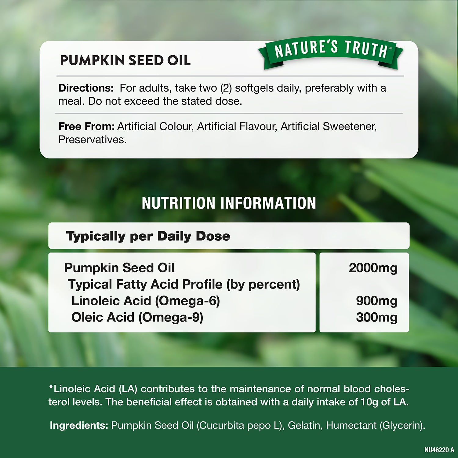 Nature's Truth Pumpkin Seed Oil 2000mg softgels - British product