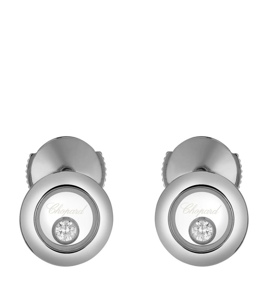 Chopard white gold Happy Diamonds earrings with dancing diamond, UK version