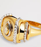 L'Atelier Nawbar yellow gold diamond pinky ring, imported from the UK
