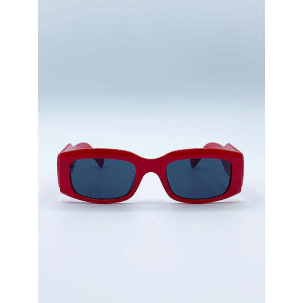 SVNX chunky rectangle sunglasses in red, UV400 protection (British brand)