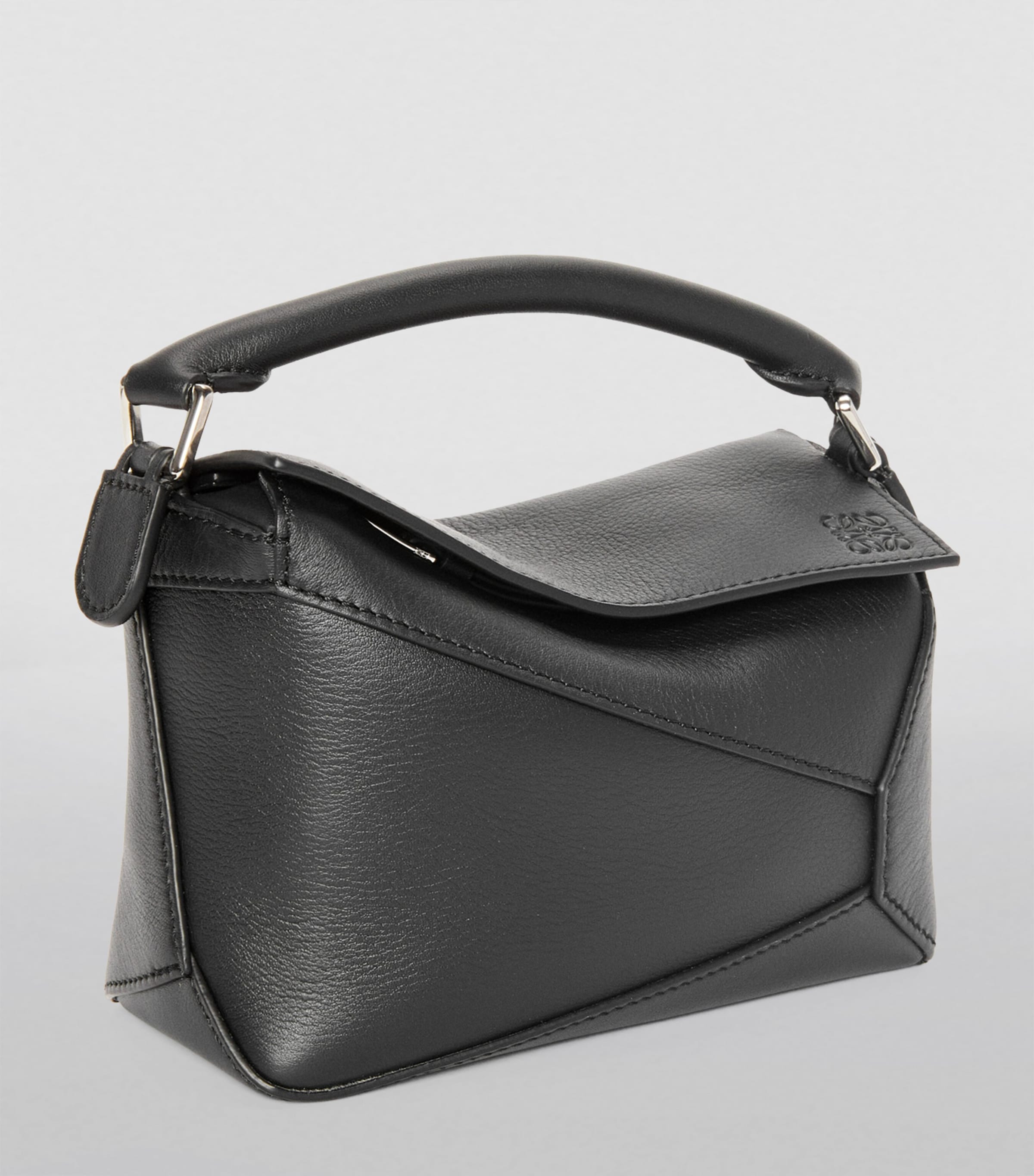 LOEWE mini Puzzle Edge top-handle bag in calfskin, imported from the UK