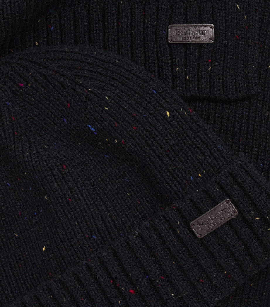 Barbour Carlton beanie and scarf gift set (British brand)