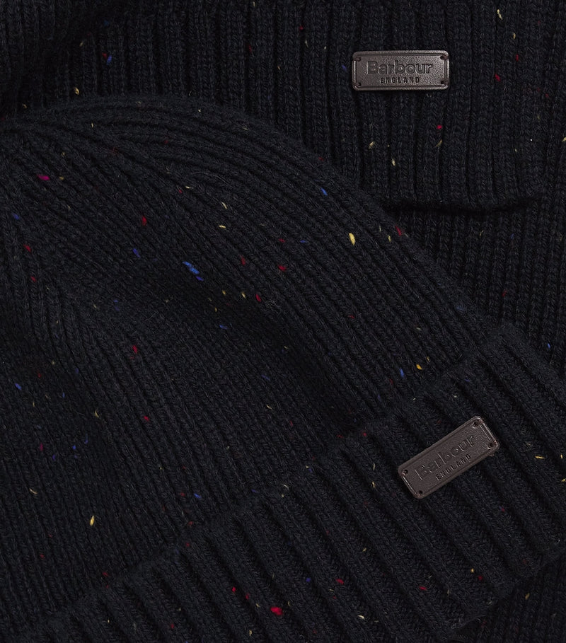 Barbour Carlton beanie and scarf gift set (British brand)