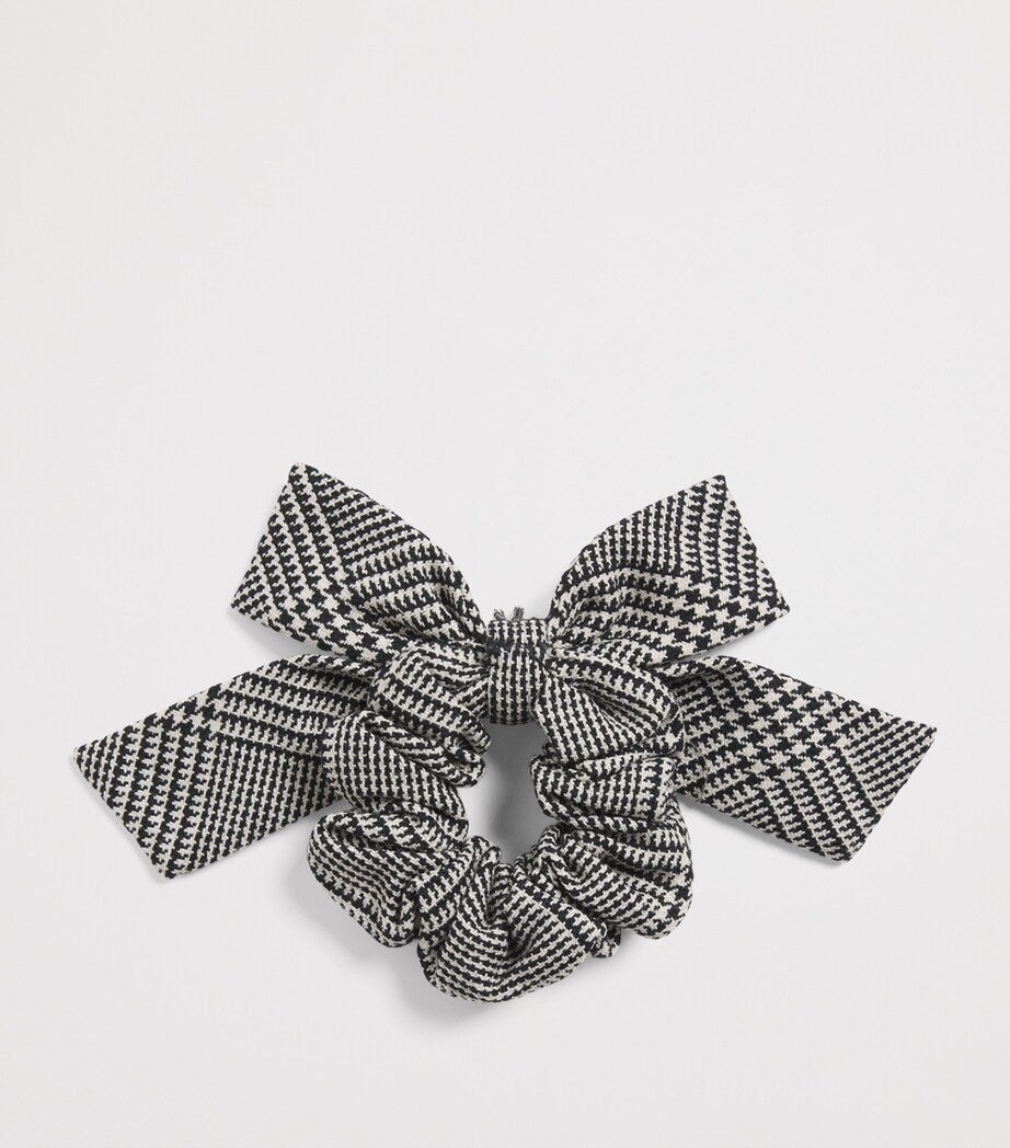 Self-Portrait Kids wool-blend check hair bow (British brand)