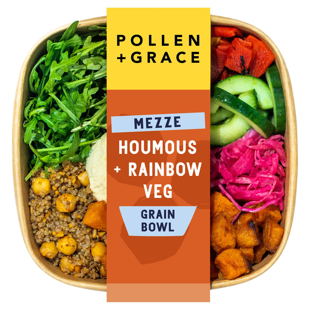 Pollen + Grace Mezze Houmous Rainbow Veg Grain Bowl 275g