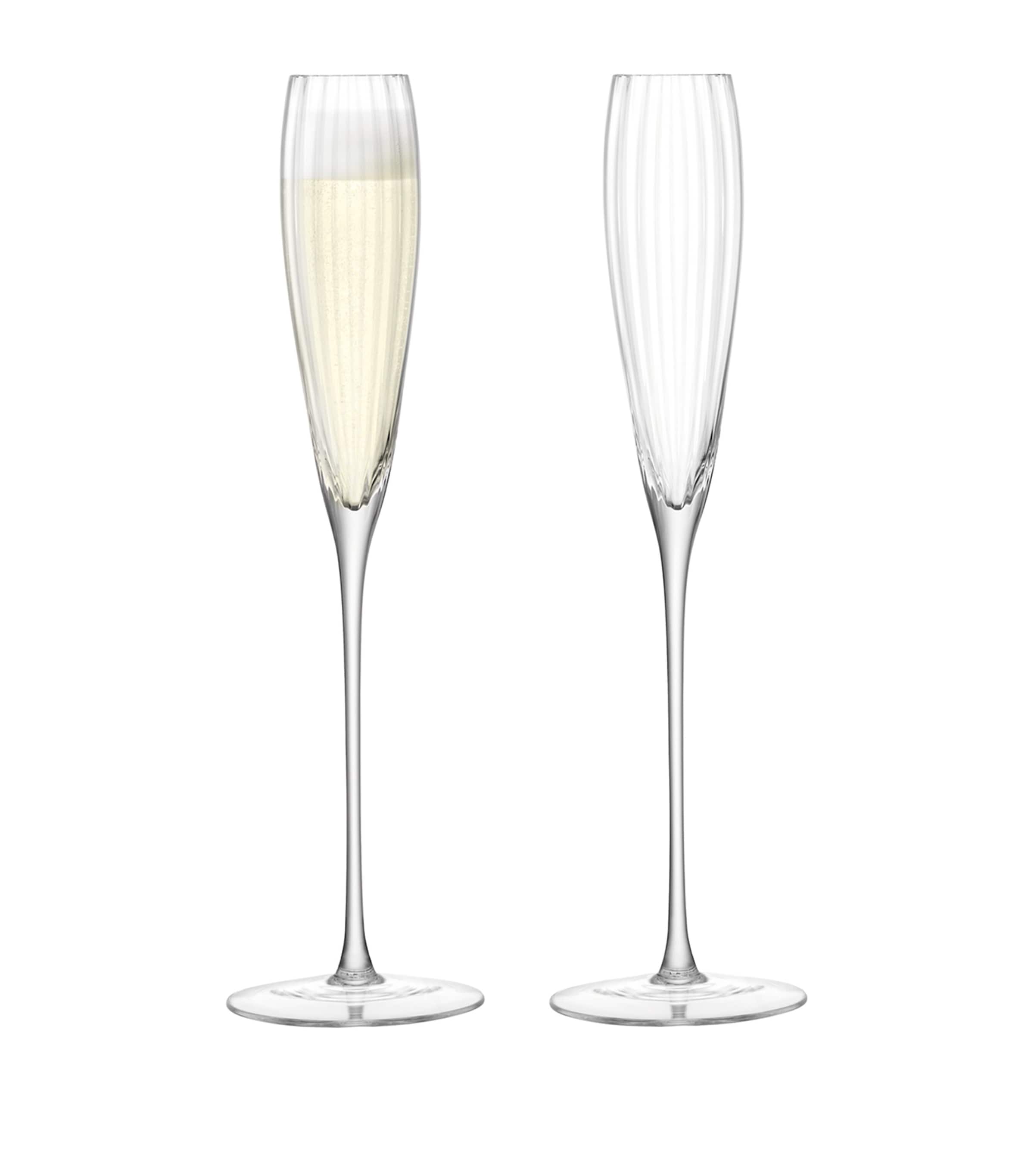 LSA International Aurelia flute glasses set of 2, 165ml capacity, UK version