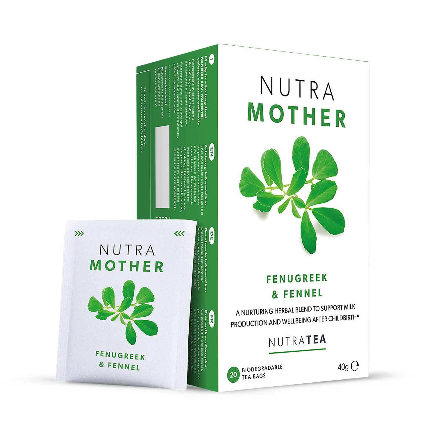 NutraMother lactation herbal tea 20 tea bags - British product