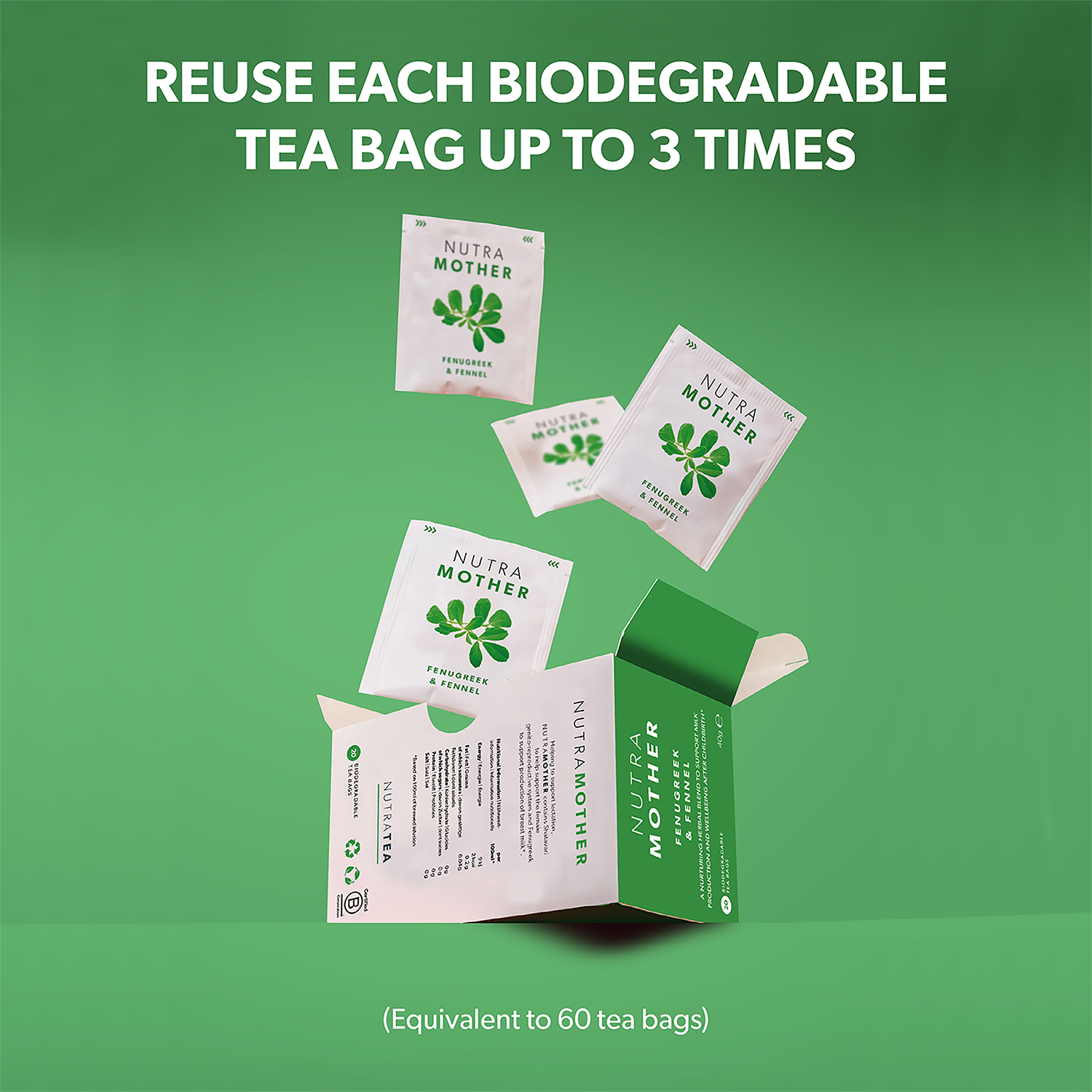 NutraMother lactation herbal tea 20 tea bags - British product