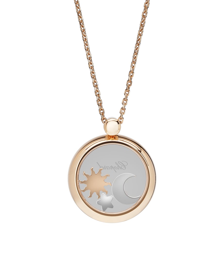 Chopard Happy Diamonds rose gold pendant with diamond sun star moon, imported from the UK