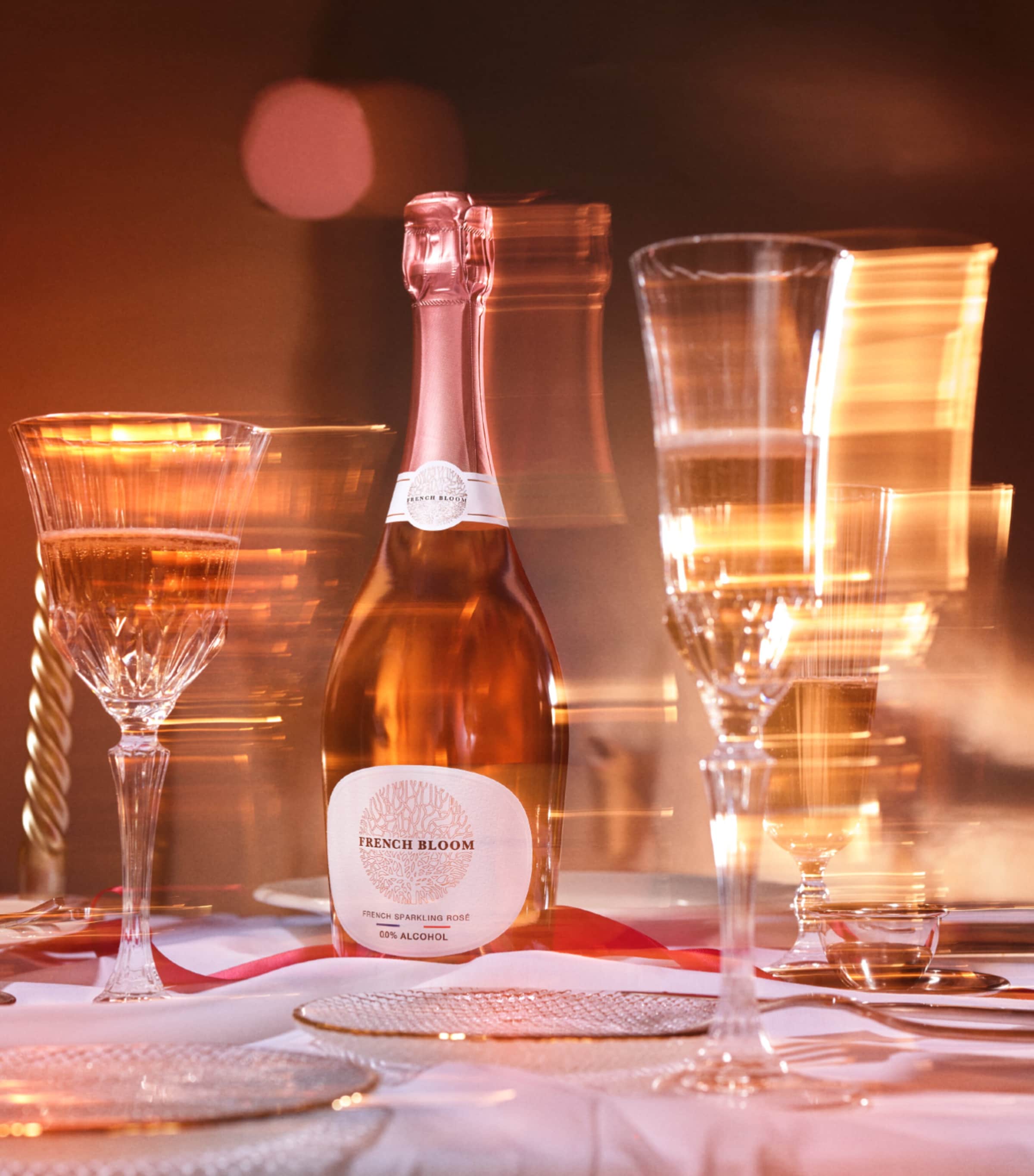 French Bloom alcohol-free sparkling rosé wine 75cl - British product
