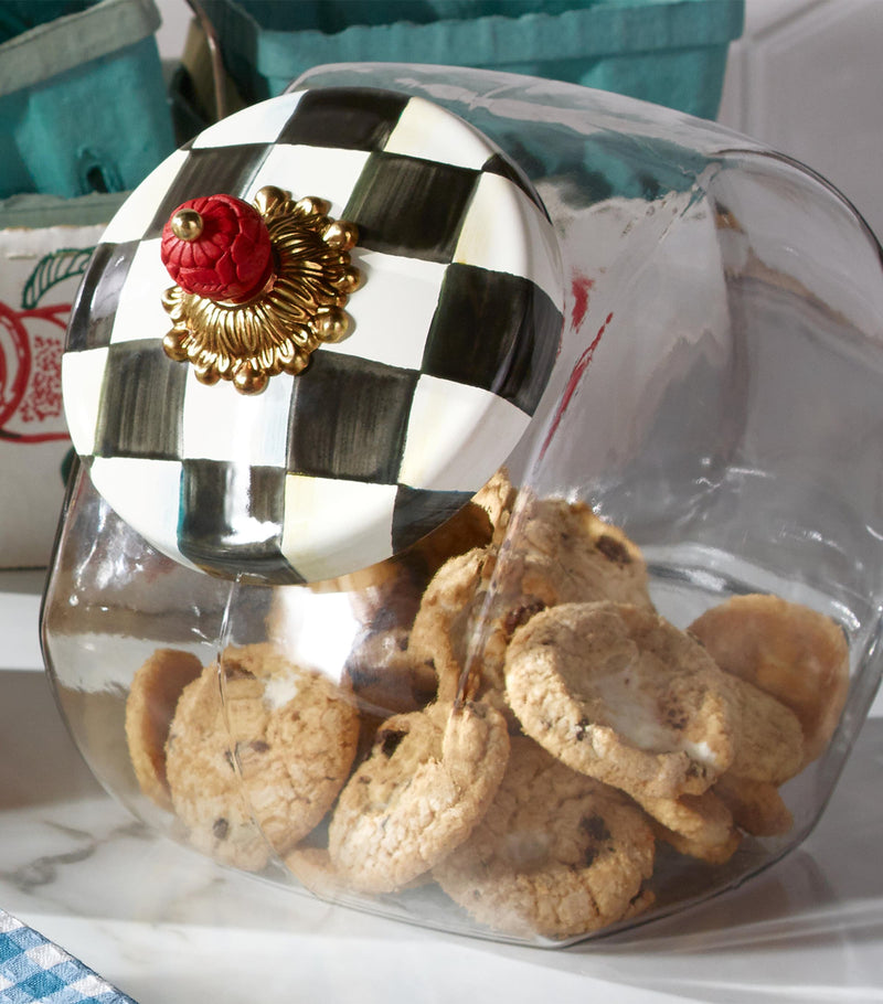 MacKenzie-Childs Courtly Check cookie jar, imported from the UK