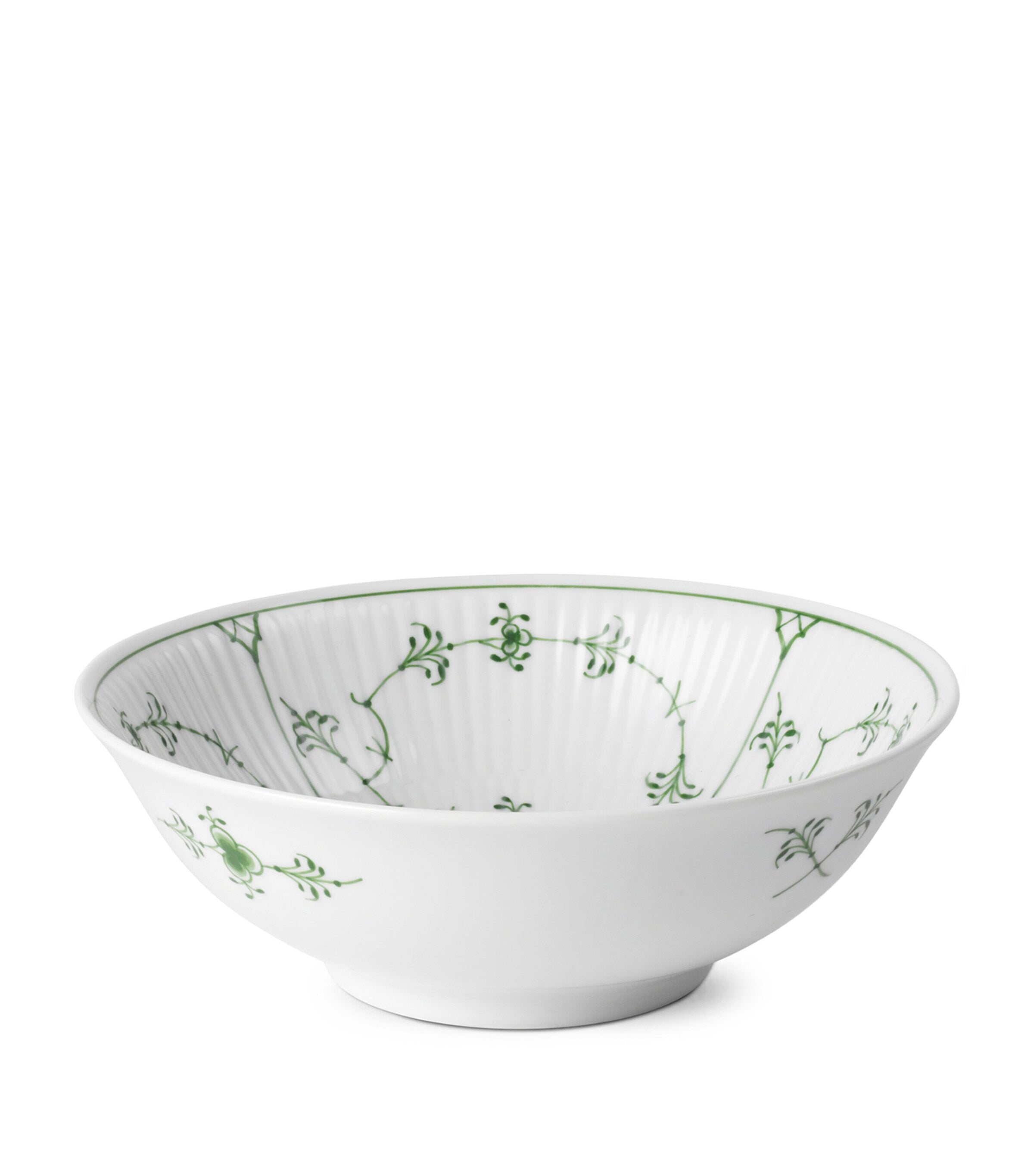 Royal Copenhagen Porcelain Green Fluted Plain Bowl 16cm, imported from the UK