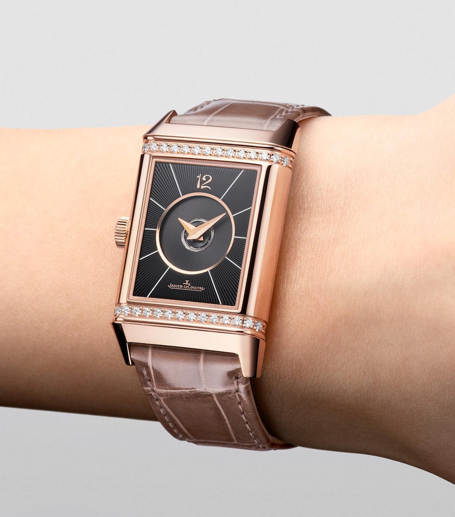 Jaeger-LeCoultre Reverso Duetto pink gold watch with diamonds, UK version