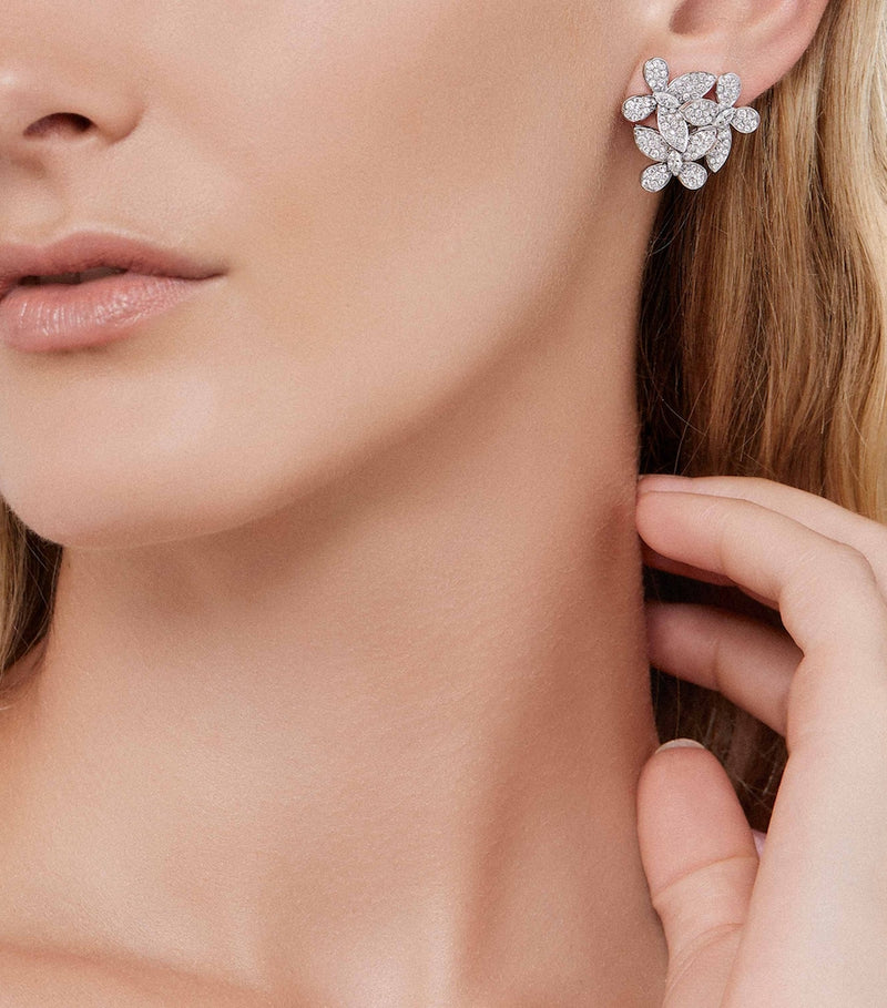 Graff white gold diamond butterfly clip-on earrings - British product