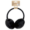 Superdrug black faux fur ear muffs suitable for all (British brand)