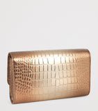 Jeffrey Levinson leather croc-embossed clutch bag compact UK version