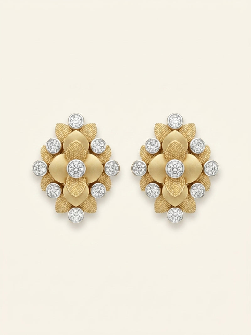 Cartier 18ct yellow gold diamond earrings 0.42ct (British brand)