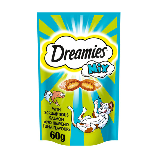 Dreamies Pride Mix Cat Treat Biscuits with Salmon & Tuna 60g Cat Food & Accessories Sainsburys   
