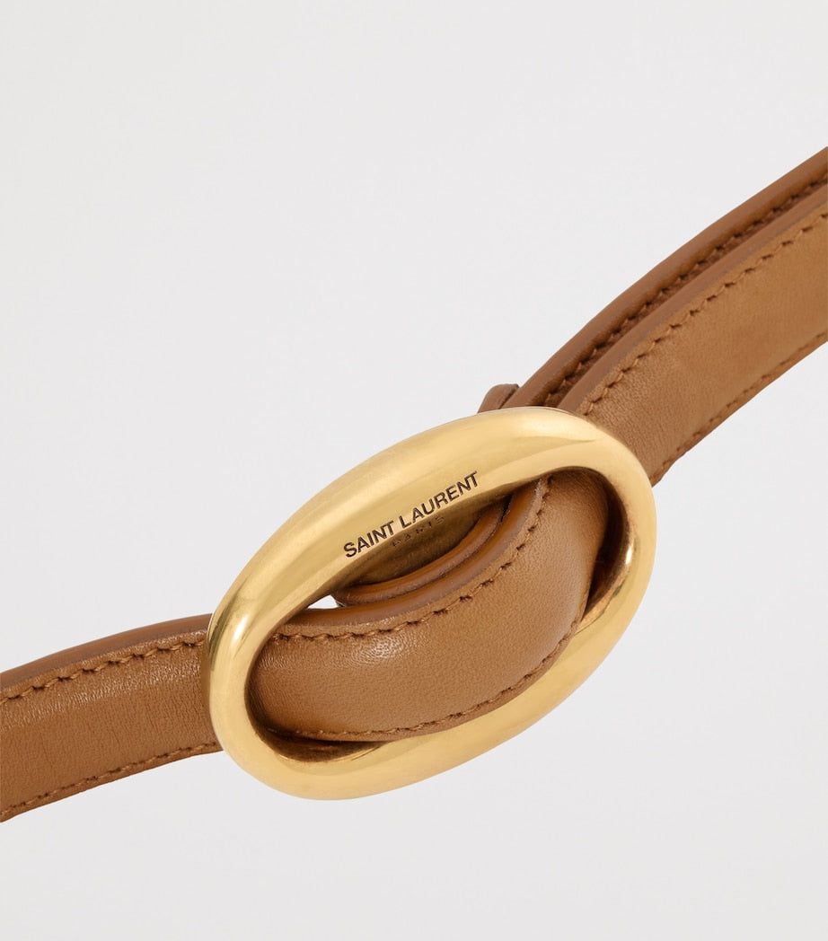 Saint Laurent leather oval buckle belt - British product