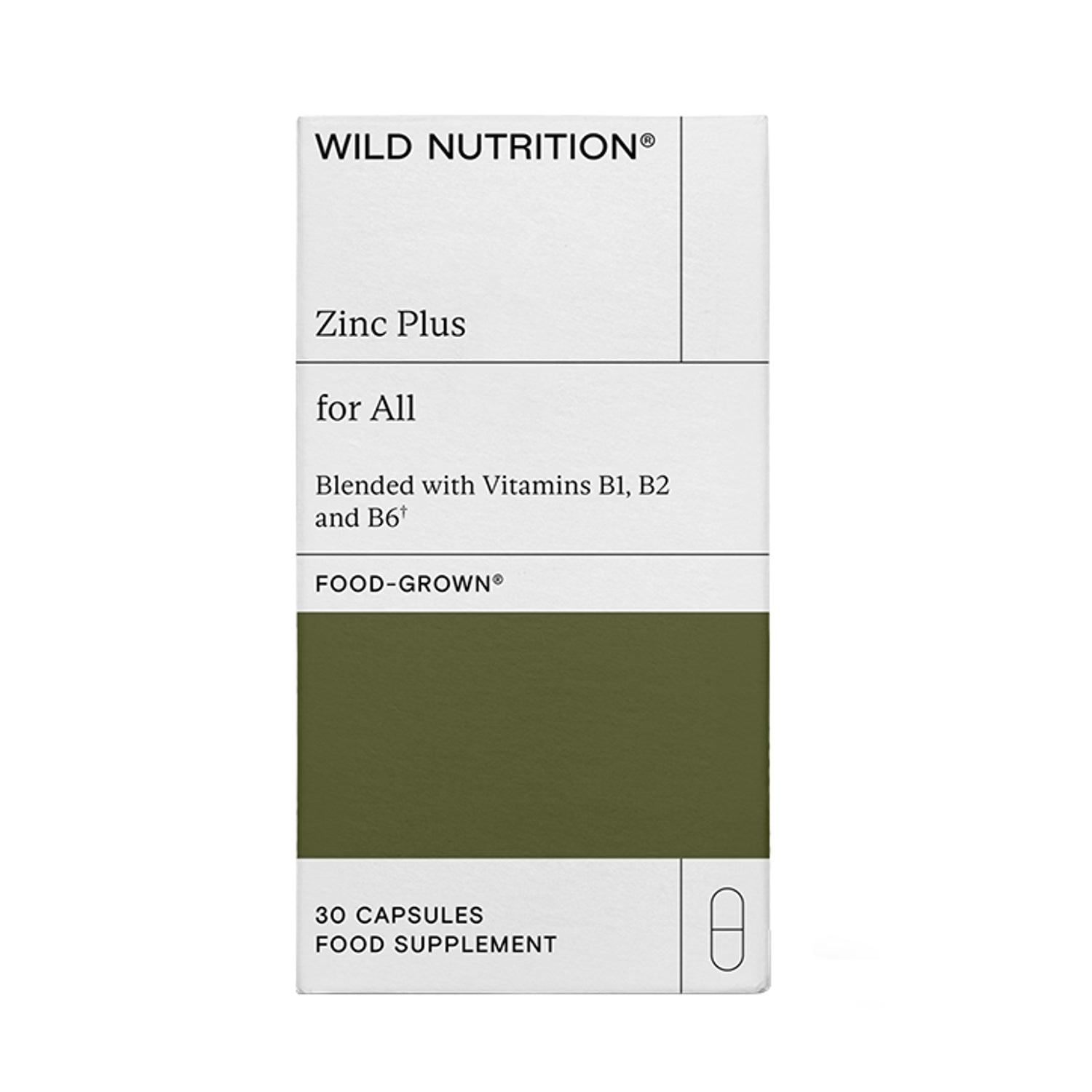 Wild Nutrition Zinc Plus supplement 30 capsules (British brand)