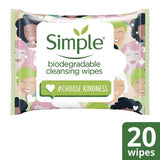 Simple X Kindness Biogradable Cleansing Facial Wipes 20pc GOODS Superdrug   