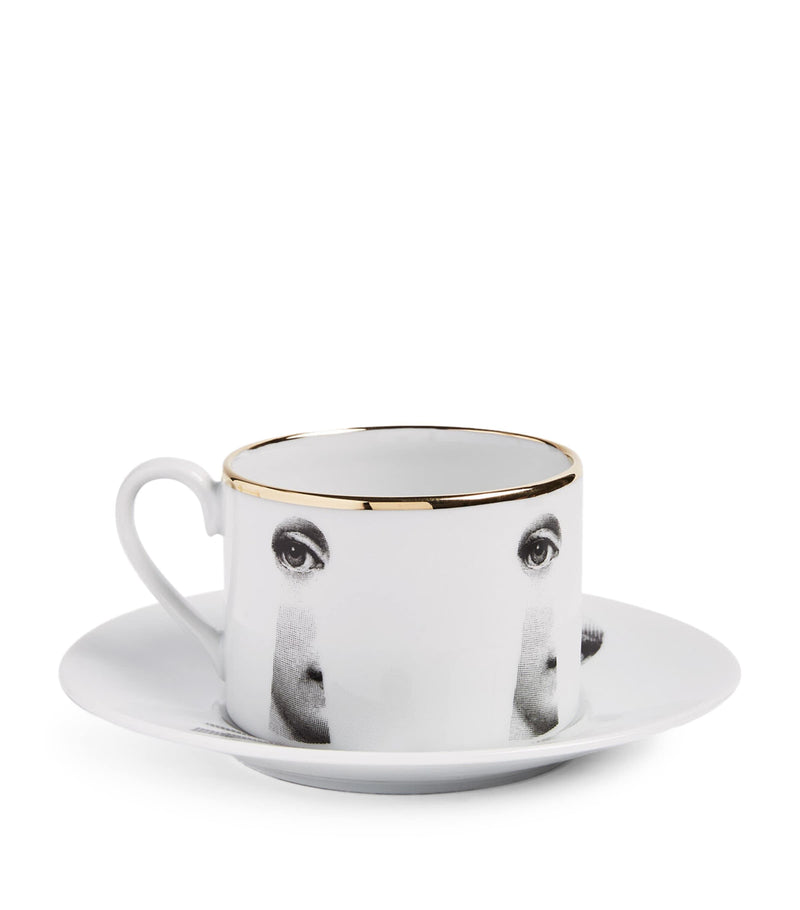 Fornasetti Tema e Variazioni teacup and saucer - British product