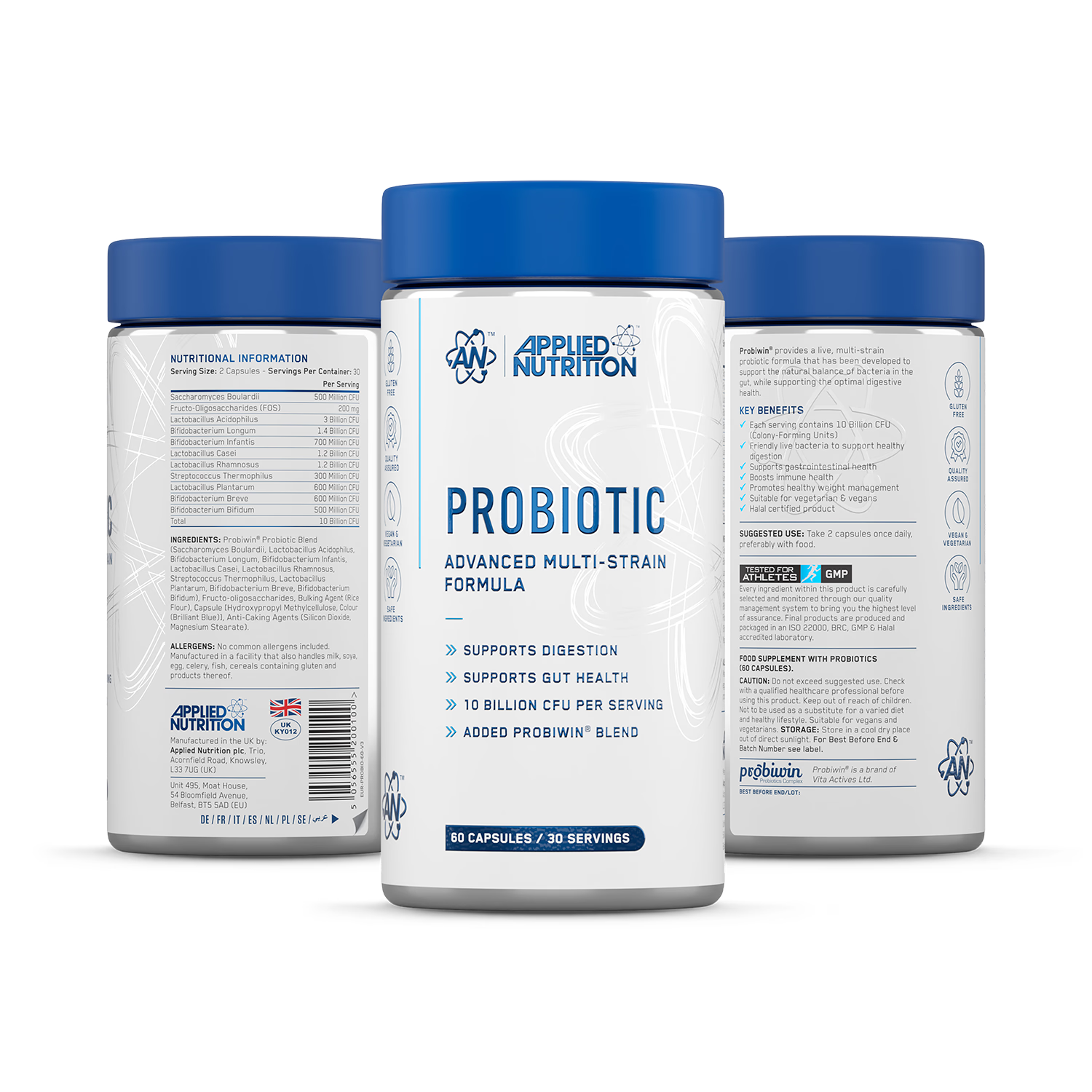 Probiotic Advanced Multi-Strain Formula 60 Capsules, imported from the UK