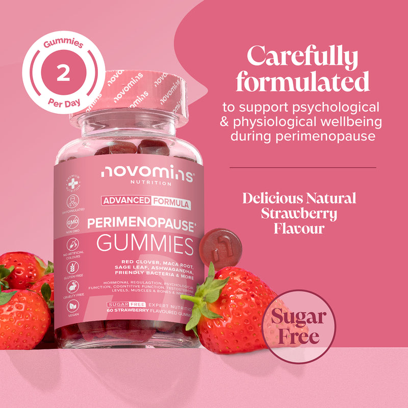 Novomins perimenopause strawberry gummies 60 count (British brand)