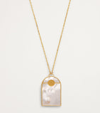 L'ATELIER NAWBAR yellow gold diamond malachite Biladi Palm necklace, UK version
