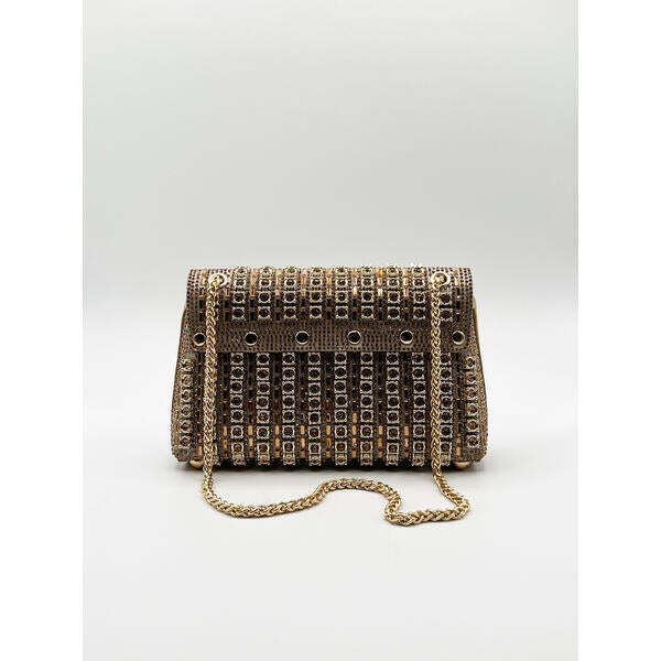 SVNX gold embellished shoulder bag, imported from the UK