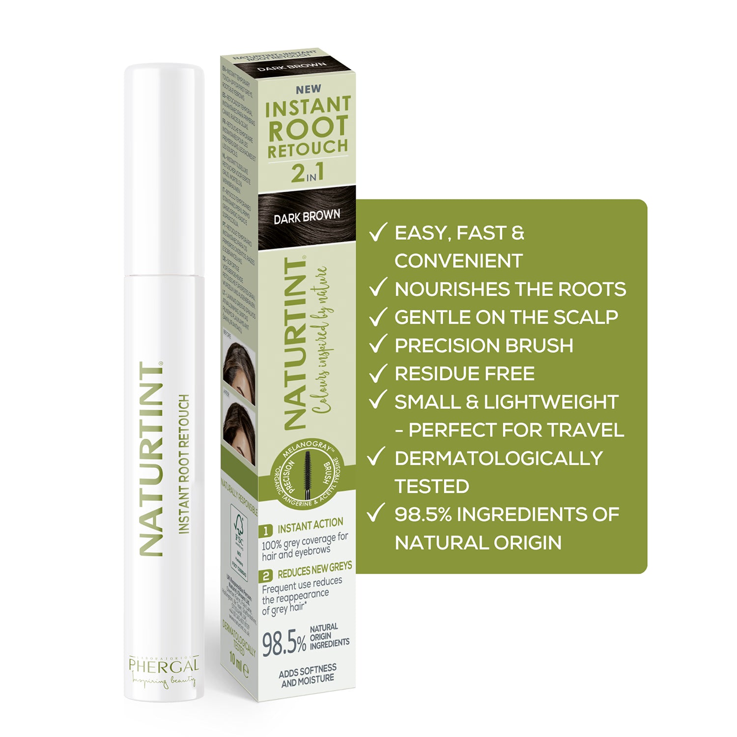 Naturtint root retouch Dark Brown 10ml (British brand)