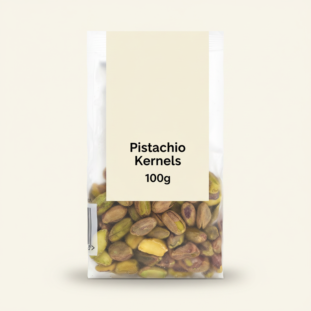 Holland & Barrett pistachio kernels 100g, imported from the UK