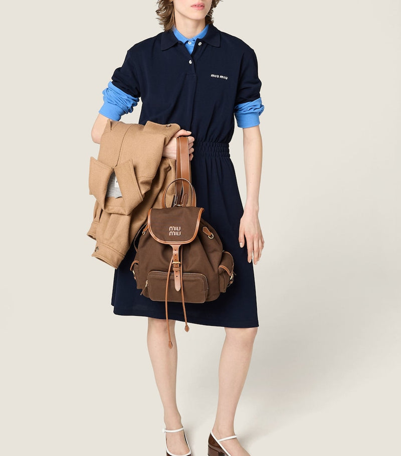 Miu Miu leather canvas backpack 29.5cm - British product