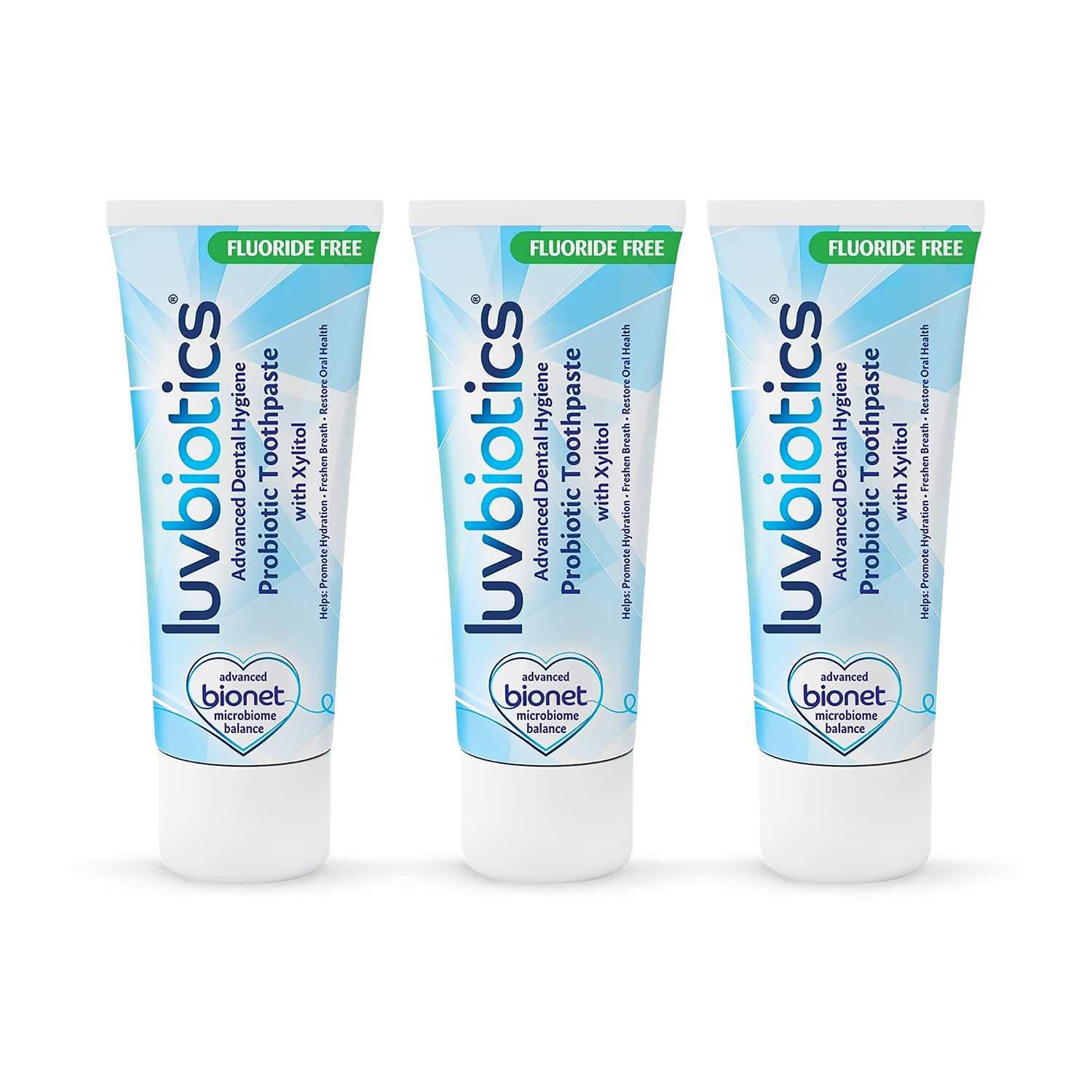 Luvbiotics probiotic fluoride free toothpaste 3 pack, UK version