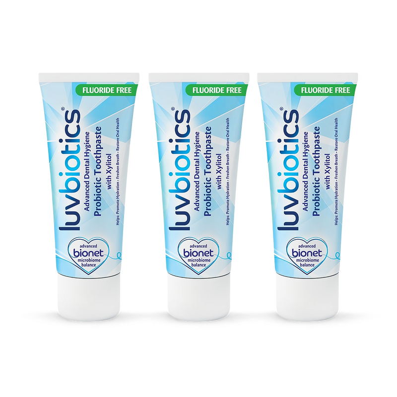 Luvbiotics probiotic fluoride free toothpaste 3 pack, UK version