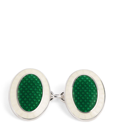 Harrods Deakin & Francis Manschettenknöpfe aus Sterlingsilber mit ovaler Kette - Jetzt bei McGrocer kaufen