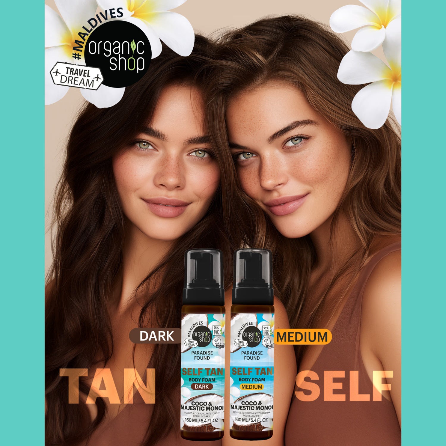 Organic Shop self tan body foam medium 160ml (British brand)